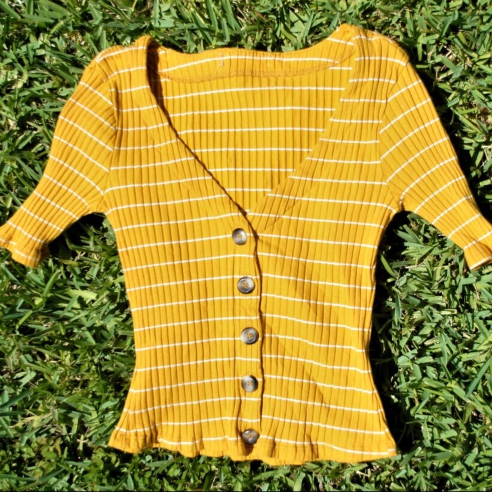 Yellow stripped top